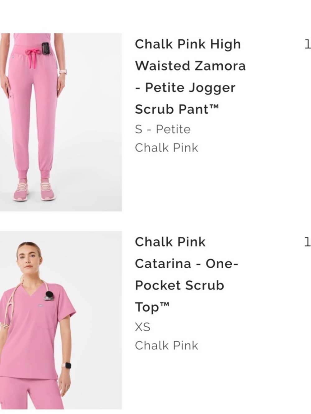 Figs Chalk Pink Catarina and High-Waisted Petite Zamora Set